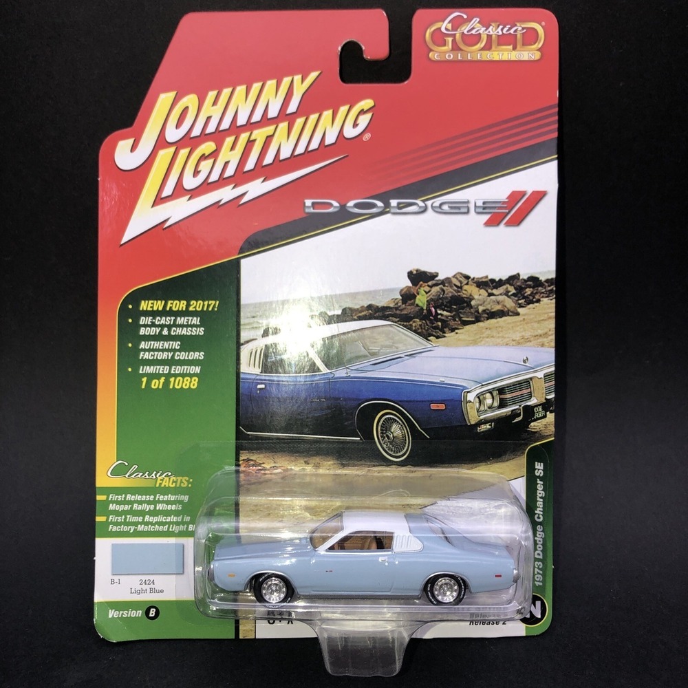 Johnny Lightning 1973 Dodge Charger SE Blue Opera Windows Diecast 1/64 1 of 1088